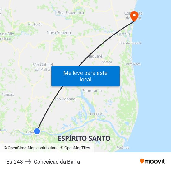 Es-248 to Conceição da Barra map