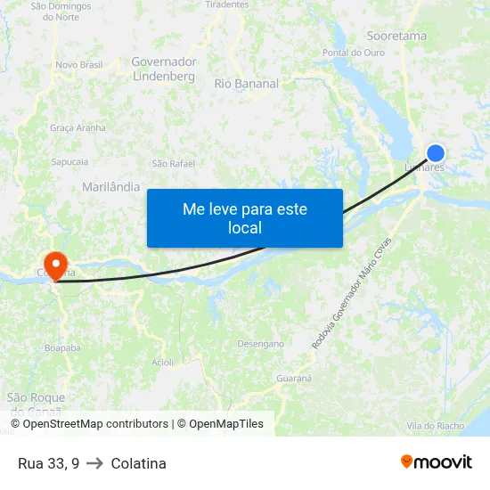 Rua 33, 9 to Colatina map