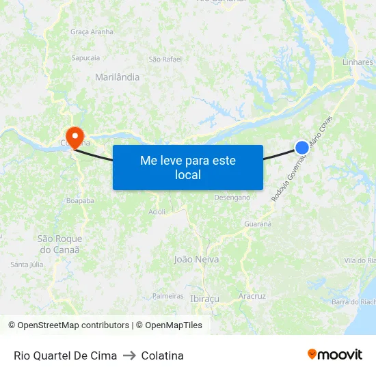 Rio Quartel De Cima to Colatina map