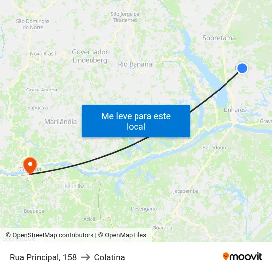 Rua Principal, 158 to Colatina map