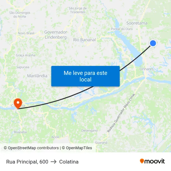 Rua Principal, 600 to Colatina map