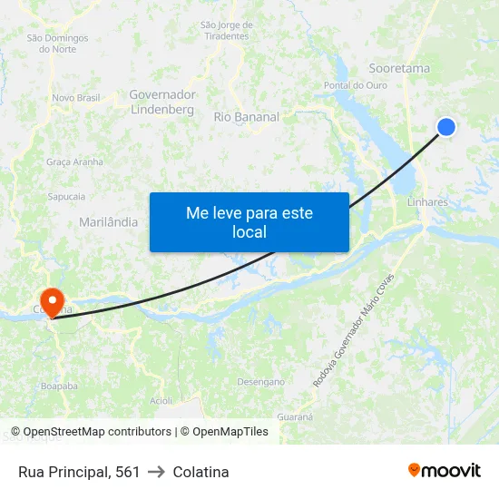 Rua Principal, 561 to Colatina map