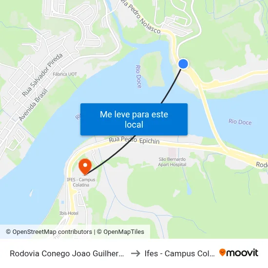 Rodovia Conego Joao Guilherme, 690 to Ifes - Campus Colatina map