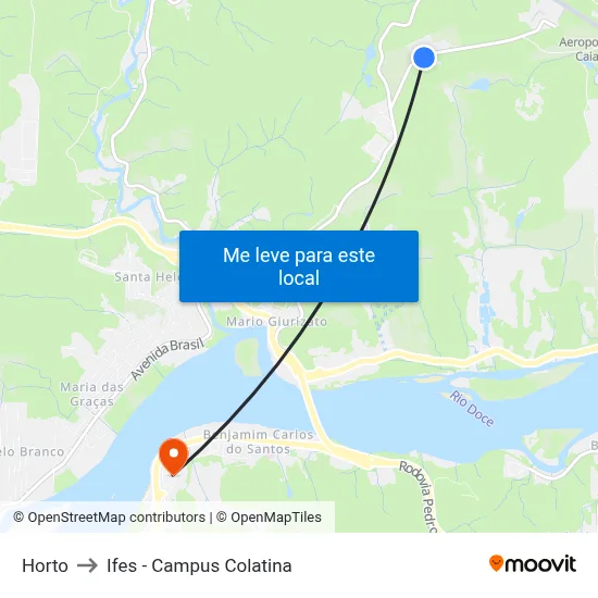 Horto to Ifes - Campus Colatina map
