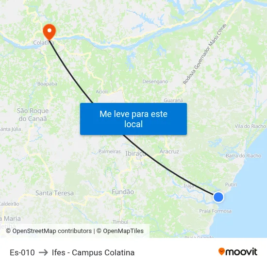 Es-010 to Ifes - Campus Colatina map