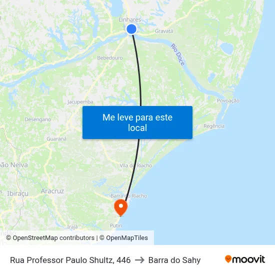 Rua Professor Paulo Shultz, 446 to Barra do Sahy map