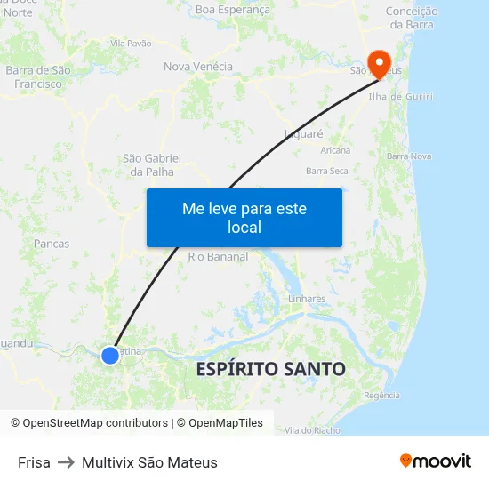 Frisa to Multivix São Mateus map
