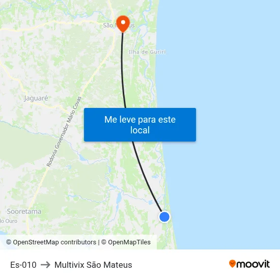 Es-010 to Multivix São Mateus map
