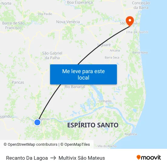 Recanto Da Lagoa to Multivix São Mateus map
