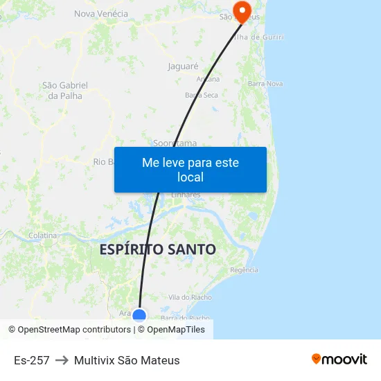 Es-257 to Multivix São Mateus map