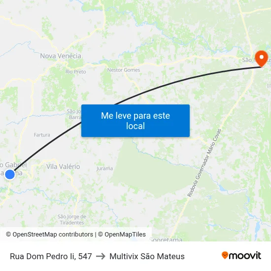 Rua Dom Pedro Ii, 547 to Multivix São Mateus map