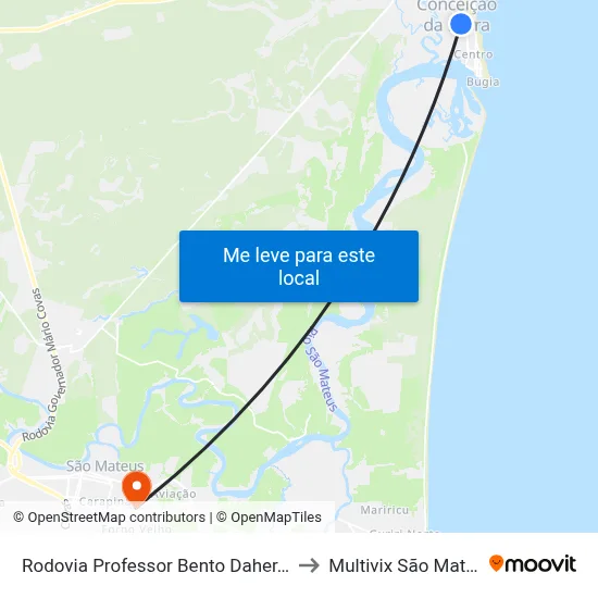 Rodovia Professor Bento Daher, 268 to Multivix São Mateus map