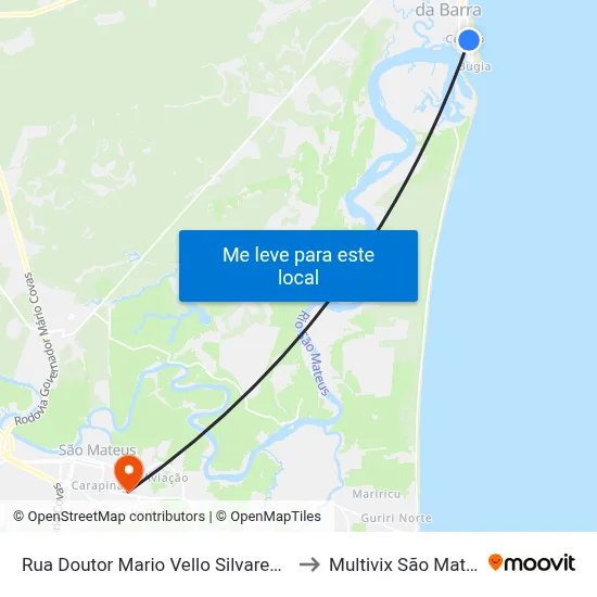 Rua Doutor Mario Vello Silvares, 366 to Multivix São Mateus map