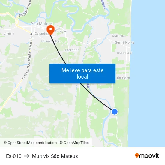 Es-010 to Multivix São Mateus map