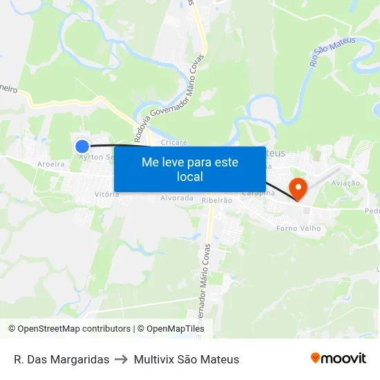 R. Das Margaridas to Multivix São Mateus map