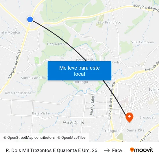 R. Dois Mil Trezentos E Quarenta E Um, 263-325 to Facvest map