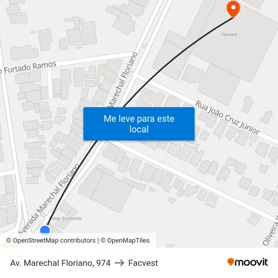 Av. Marechal Floriano, 974 to Facvest map