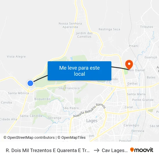R. Dois Mil Trezentos E Quarenta E Três, 29-213 -  Corema to Cav Lages Udesc map
