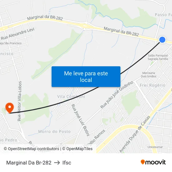 Marginal Da Br-282 to Ifsc map