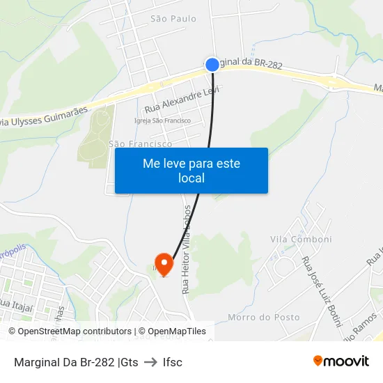 Marginal Da Br-282 |Gts to Ifsc map