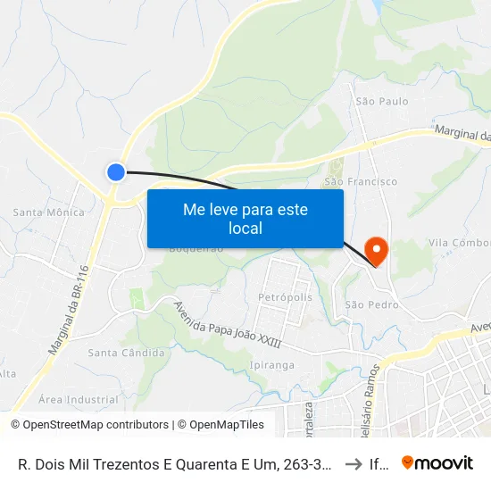 R. Dois Mil Trezentos E Quarenta E Um, 263-325 to Ifsc map