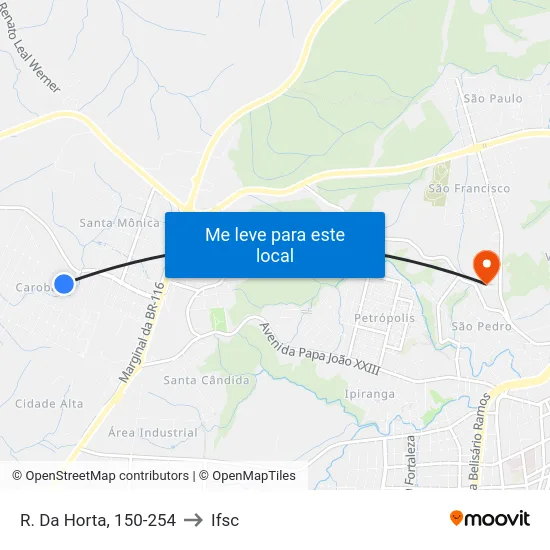 R. Da Horta, 150-254 to Ifsc map