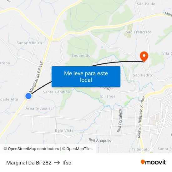 Marginal Da Br-282 to Ifsc map