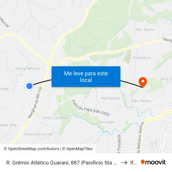 R. Grêmio Atlético Guarani, 887 |Panifício Sta Mônica to Ifsc map