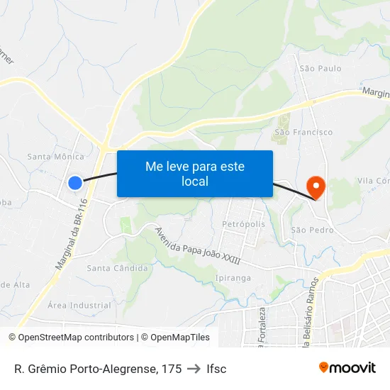 R. Grêmio Porto-Alegrense, 175 to Ifsc map