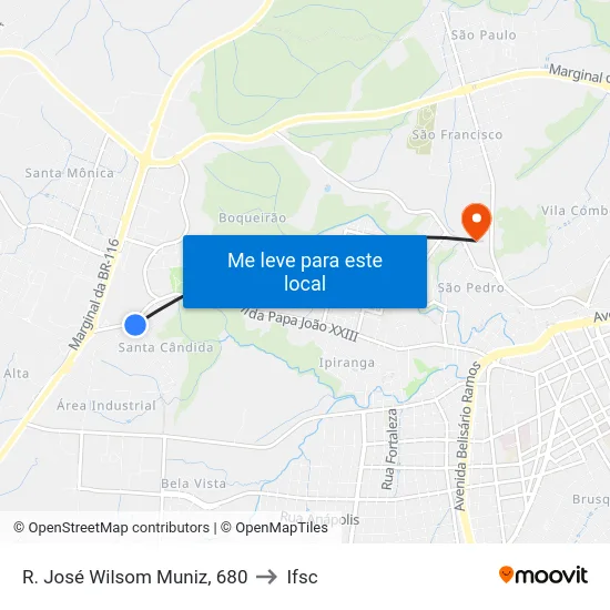 R. José Wilsom Muniz, 680 to Ifsc map