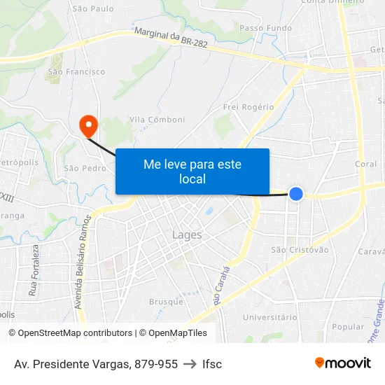 Av. Presidente Vargas, 879-955 to Ifsc map
