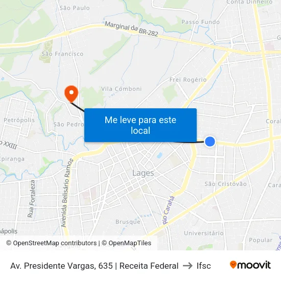 Av. Presidente Vargas, 635 | Receita Federal to Ifsc map