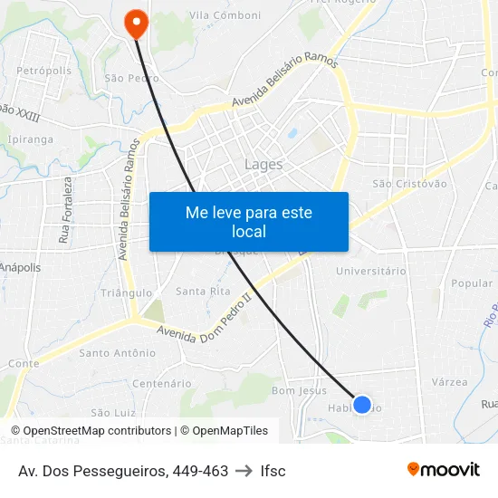 Av. Dos Pessegueiros, 449-463 to Ifsc map