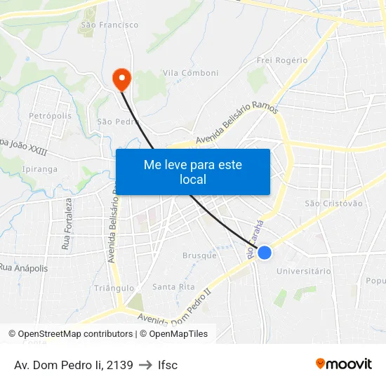 Av. Dom Pedro Ii, 2139 to Ifsc map