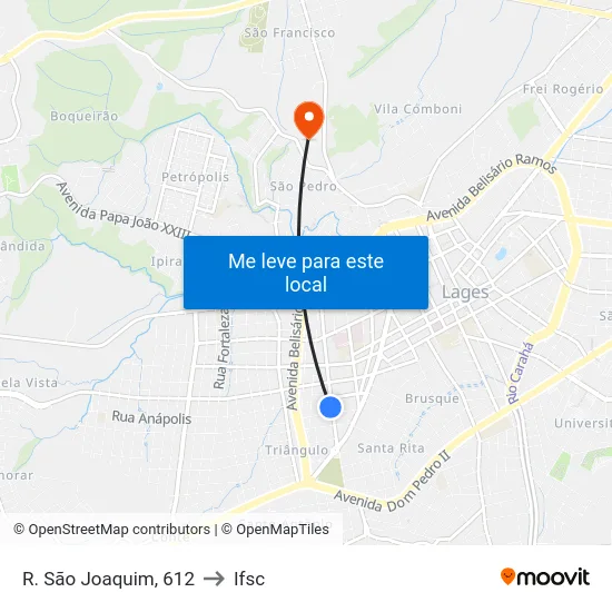 R. São Joaquim, 612 to Ifsc map