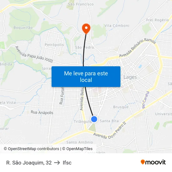 R. São Joaquim, 32 to Ifsc map