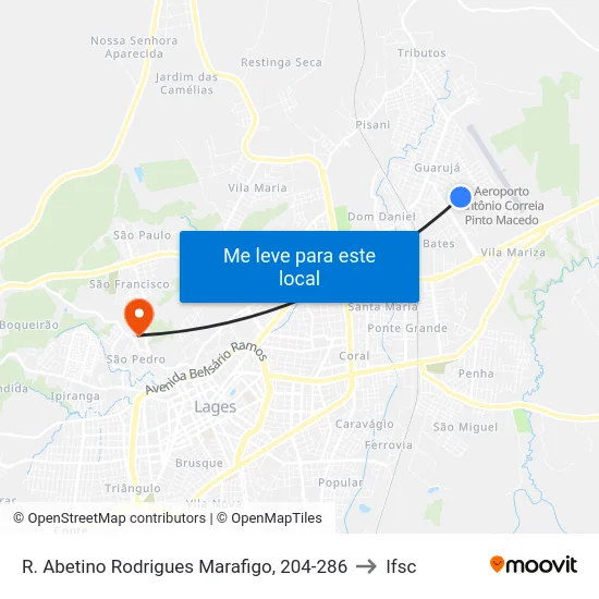 R. Abetino Rodrigues Marafigo, 204-286 to Ifsc map