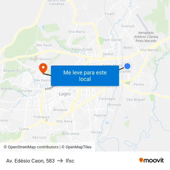 Av. Edésio Caon, 583 to Ifsc map