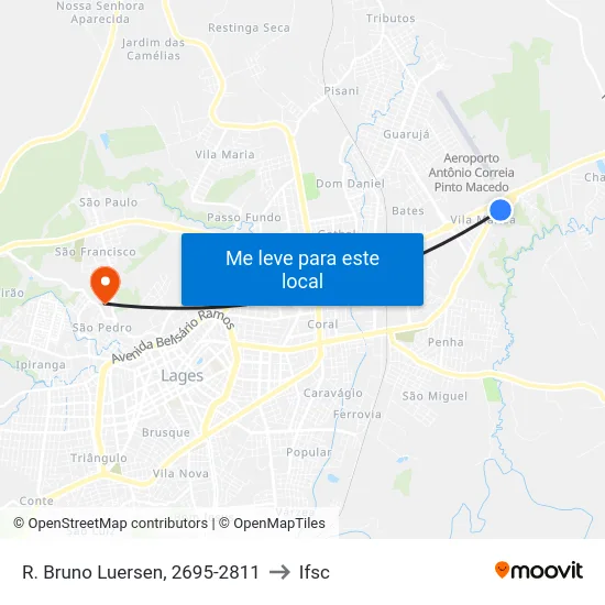 R. Bruno Luersen, 2695-2811 to Ifsc map