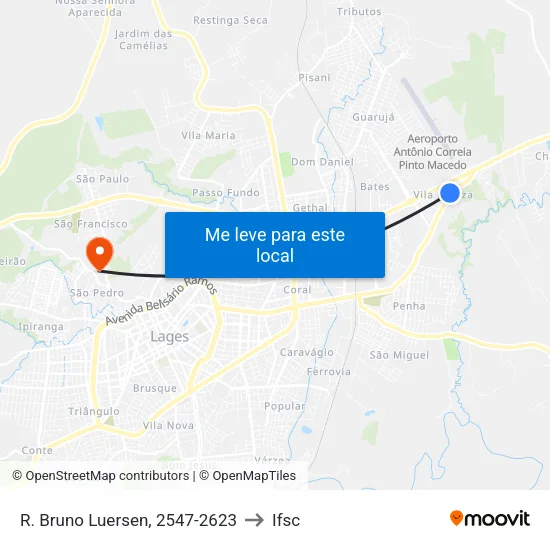 R. Bruno Luersen, 2547-2623 to Ifsc map