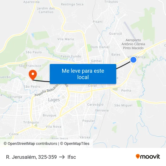 R. Jerusalém, 325-359 to Ifsc map