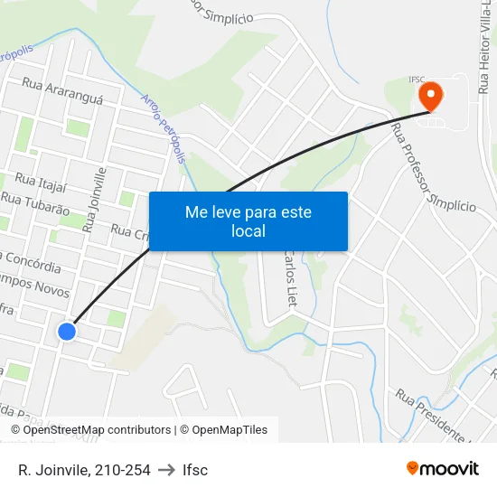 R. Joinvile, 210-254 to Ifsc map