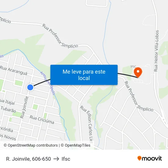 R. Joinvile, 606-650 to Ifsc map