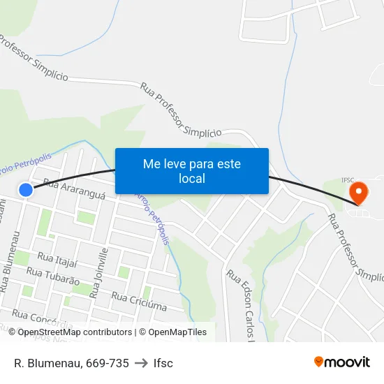 R. Blumenau, 669-735 to Ifsc map