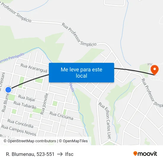 R. Blumenau, 523-551 to Ifsc map