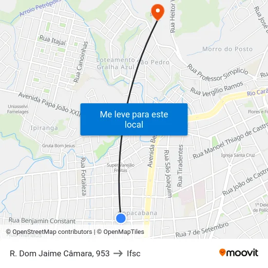 R. Dom Jaime Câmara, 953 to Ifsc map