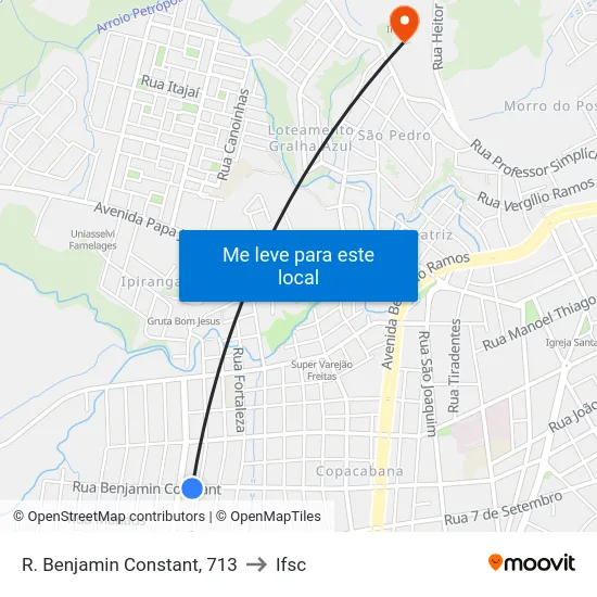 R. Benjamin Constant, 713 to Ifsc map