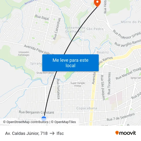 Av. Caldas Júnior, 718 to Ifsc map