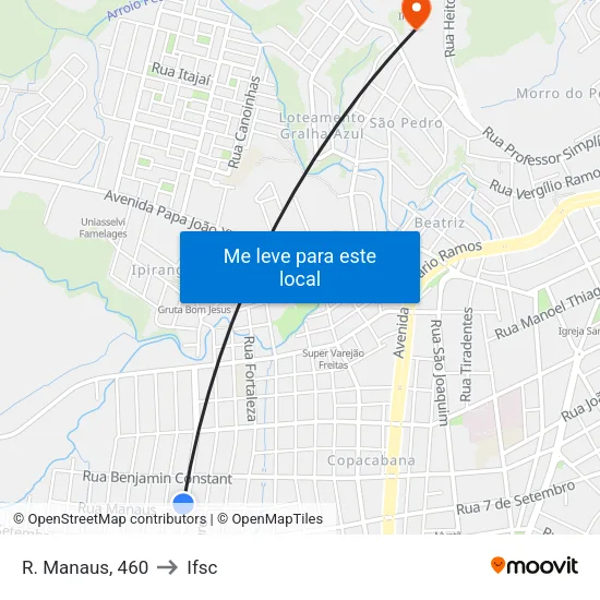R. Manaus, 460 to Ifsc map