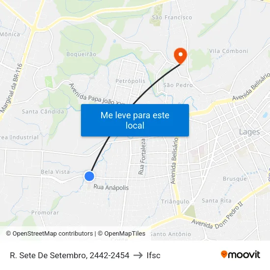 R. Sete De Setembro, 2442-2454 to Ifsc map